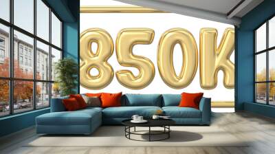 Number 850K Gold 3D Render Wall mural