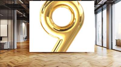 Number 9 gold 3d render Wall mural