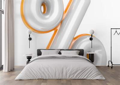 Percent Number 3D Render Wall mural