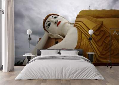 big lying buddha's statue, myanmar Wall mural