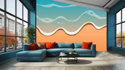 Coastal wave. Seamless coast with sea wave. Vector seamless illustration. Wall mural