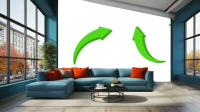 Green 3d arrow. Vector isometric arrow set isolated on white background. Wall mural