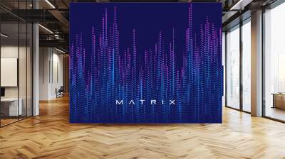 Matrix background . Binary code, data and technology background. In concept of Coding or Hacker. Wall mural