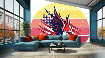 us cities t-shirt designs vector - USA T-shirt Vector Wall mural