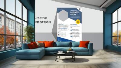 modern flyer design template .it is my own design.a4 Business Flyer corporate and modern flyer teProfessional Business Flyer corporate flyer design Creative business a4 flyer template eye catching col Wall mural