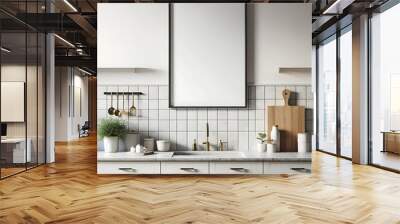 modern kitchen interior with kitchen Wall mural