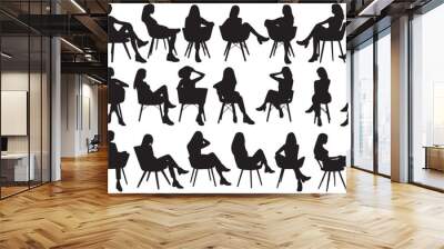 vector group of people silhouettes Wall mural