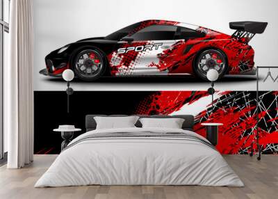 Abstract background racing sport car for wrap decal sticker design and vehicle livery Wall mural