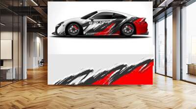 Racing sport car wrap design and vehicle livery Wall mural