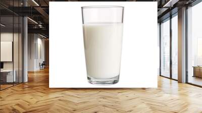 a glass of fresh milk isolated on a transparent background, a refreshment breakfast drink glass image PNG Wall mural