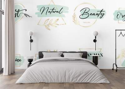 Set Logo Feminine floral modern template Wall mural