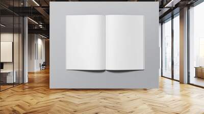 Blank A4 photorealistic Realistic brochure mockup on light grey background Wall mural