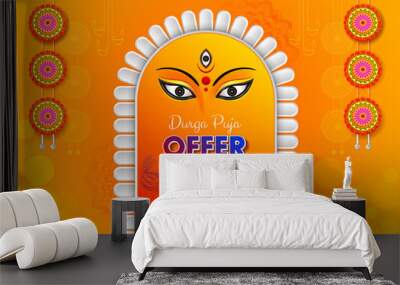 durga puja offer sale banner background design creative durga puja sale banner Wall mural