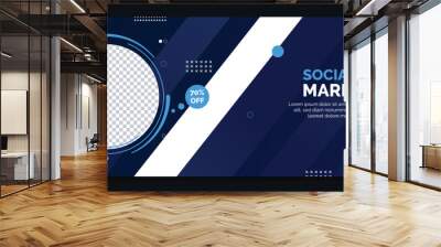 social media marketing web banner, digital marketing cover banner, business promotion banner, advertising banner design Wall mural