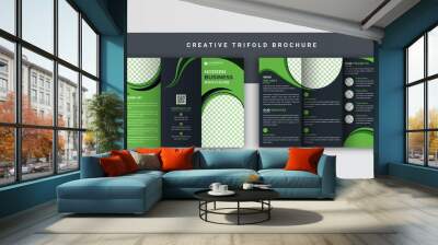 Trifold brochure template, Trifold brochure, Trifold brochure letter, Corporate modern trifold brochure layout design, Creative brochure Wall mural