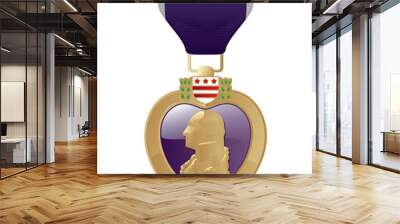 Detailed close up of a Purple heart Medal Wall mural