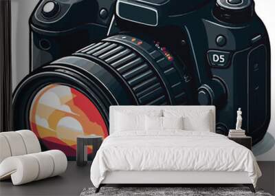 digital slr camera with lens Wall mural