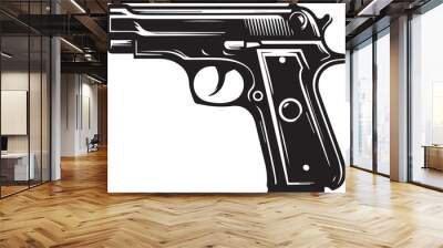 gun and bullets pistol and bullets Wall mural