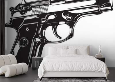 gun and bullets Wall mural