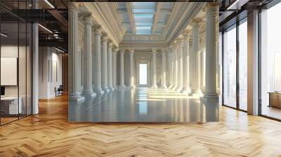 Ancient greek architecture with pillars and a classical interior Wall mural