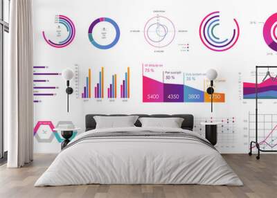 editable infographic templates. use in corporate report, marketing, annual report. network managemen Wall mural