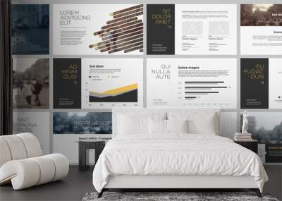 Elements for infographics and presentation templates. Wall mural