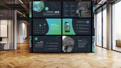 Elements for infographics and presentation templates. Wall mural