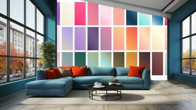 Set of vector gradients, modern combinations of colors and shades. Color gradient palette in the form of circles.	 Wall mural