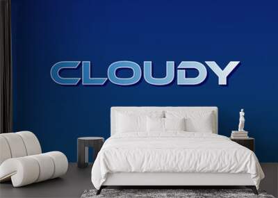 cloudy vector editable text effect Wall mural