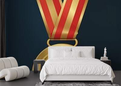 golden medal with ribbon Wall mural