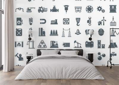 Different types of industrial construction - vector illustration Wall mural