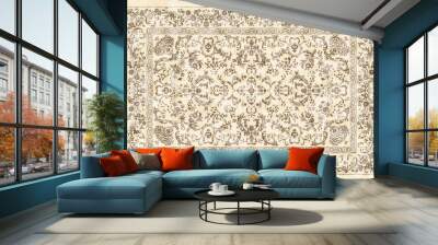 Carpet Vintage Style Tribal pattern with distressed texture and effect
 Wall mural