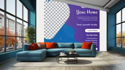 Best Cleaning service social media banner design template Wall mural