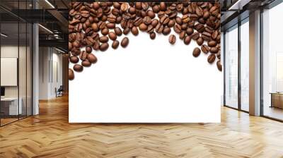 Coffee beans isolated on white background Wall mural