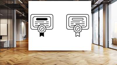 Certificate icon design with white background stock illustration Wall mural