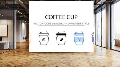 Coffee Cup icon design with white background stock illustration Wall mural