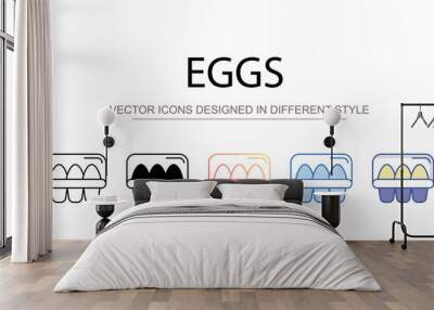 Eggs icon design with white background stock illustration Wall mural