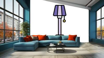 Floor Lamp icon design with white background stock illustration Wall mural