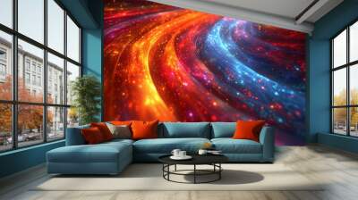 Abstract colourful curvy background. Fantasy concept Wall mural