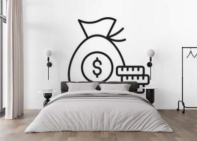 Money icon design with white background stock illustration Wall mural