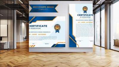 Certificate template. Diploma of modern design certificate. Vector illustration. Layout horizontal and vertical in A4 size. Wall mural