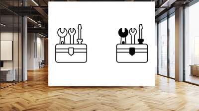 Toolbox icon design with white background stock illustration Wall mural