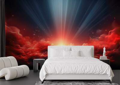 Eye Catching and Passionate Space Background with Red Clouds Cosmic Artwork AI Generated Wall mural