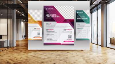 Modern Business Flyer Design Template Wall mural