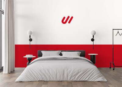 UW, WU, Ui, iU, W Letter Logo Design vector Template Wall mural