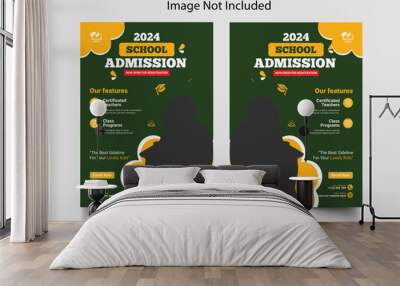 Back to school flyer Template, Kids Children back to school education admission flyer poster layout, book cover, leaflet, poster, brochure, template Wall mural