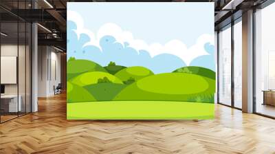 A beautiful green mountain landscape Wall mural