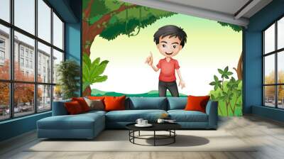 A boy in the nature Wall mural