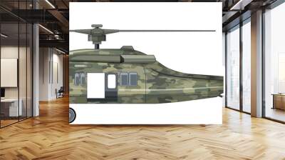 A military helicopter on white background Wall mural