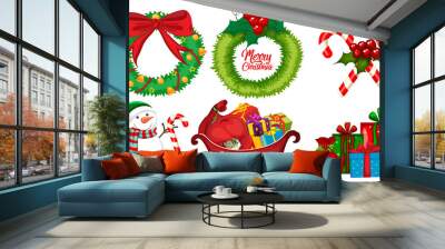 A set of christmas element Wall mural